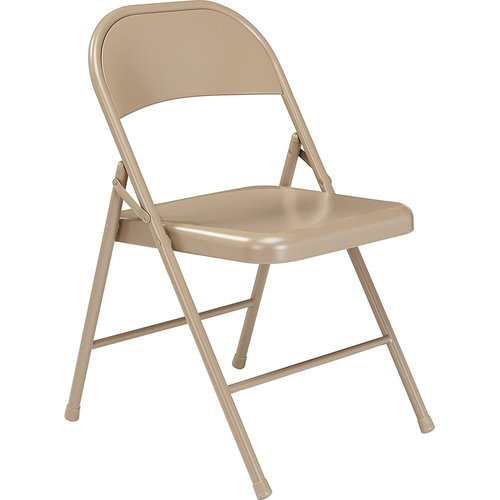 National Public Seating Commercialine All-Steel Folding Chair, Beige (Pack of 4)