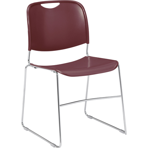 National Public Seating 8500 Series Ultra-Compact Plastic Stack Chair, Wine 8508/4