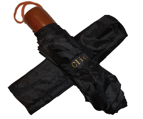 Clicks Black 42` Folding Compact Umbrella