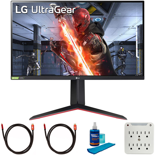 LG 27` UltraGear FHD IPS 1ms 144Hz G-SYNC HDR Monitor with Cleaning Bundle