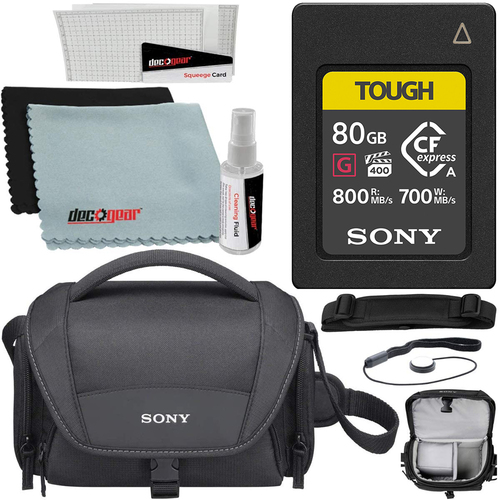 Sony CEA-G80T 80GB CFexpress Type A Memory Card TOUGH + LCSU21 Camera Case Bundle
