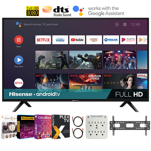 Hisense 40H5500F 40 Inch H55 Series FHD Full HD Smart Android TV + Movies Streaming Pack