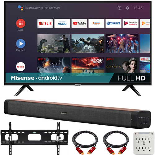 Hisense 43` H55 Series FHD Smart Android TV with Deco Home 60W Soundbar Bundle