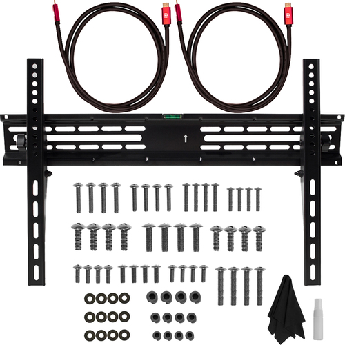 Deco Mount 37` - 70` TV Wall Mount Bracket Bundle w/ 2 HDMI Cables, Spray Bottle and Wipe