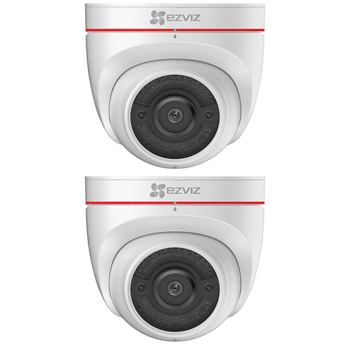 EZVIZ C4W 1080p Outdoor Wi-Fi Turret Camera with Alarm and Strobe Light 2 Pack