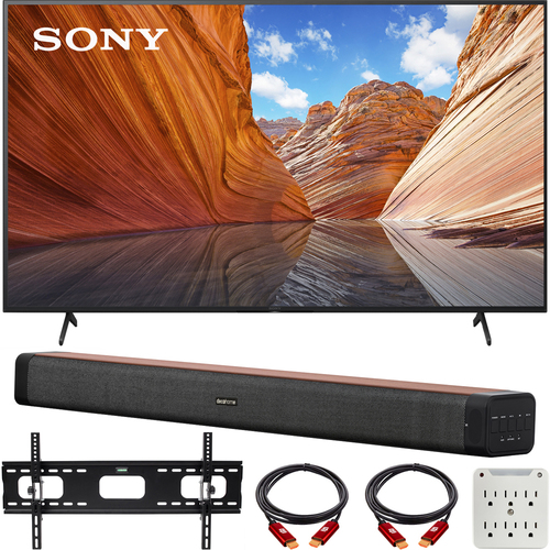 Sony 50` X80J 4K UHD LED Smart TV 2021 Model with Deco Home 60W Soundbar Bundle