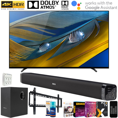 Sony XR65A80J 65` A80J 4K OLED Smart TV (2021) w/ Deco Soundbar Bundle