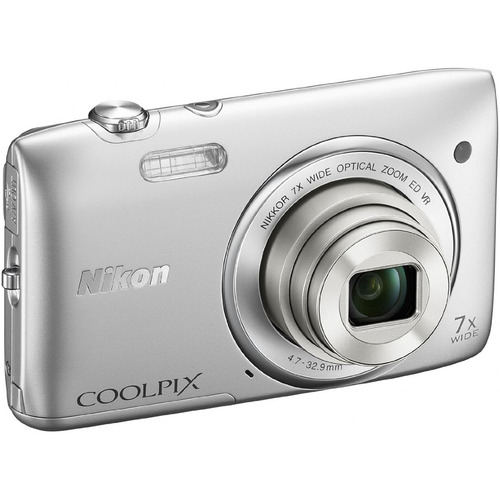 Nikon COOLPIX S3500 20.1MP 2.7` LCD Silver Digital Camera (Certified Refurbished)