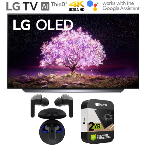 LG 65` 4K Smart OLED TV with AI ThinQ 2021 w/ Warranty + Wireless Earbuds Bundle