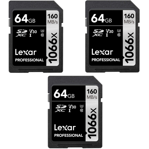 Lexar 64GB SDXC 1066X Memory Card (3-Pack)