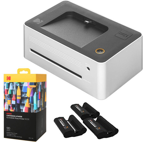 Kodak Dock Instant Portable 4x6` Photo Printer with 120-Pack Photo Sheets Bundle
