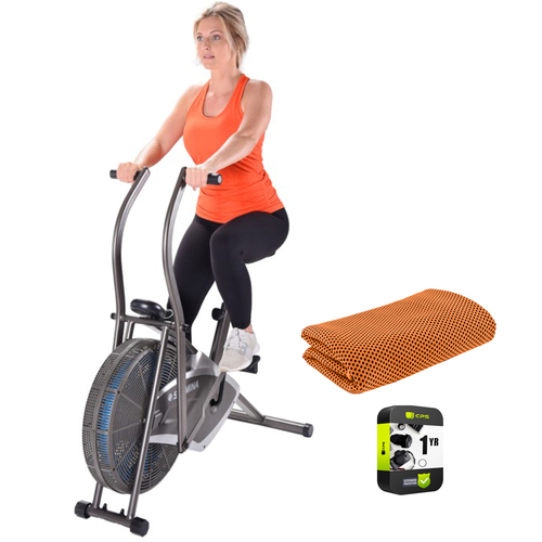 Stamina Air Resistance Exercise Bike with Towel and 1 Year Extended Warranty