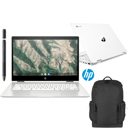 Hewlett Packard Chromebook X360 12` HD+ Intel Celeron Touch Laptop w/ Accessories Bundle