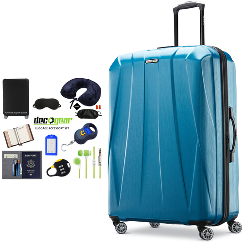 Samsonite Centric 2 Hardside Expandable Luggage 20` Blue + Luggage Accessory Kit