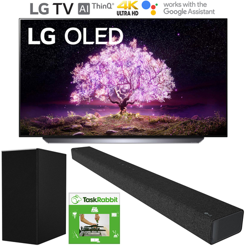 LG OLED55C1PUB 55` 4K Smart OLED TV w/ AI ThinQ 2021 + LG SP7Y Soundbar Bundle