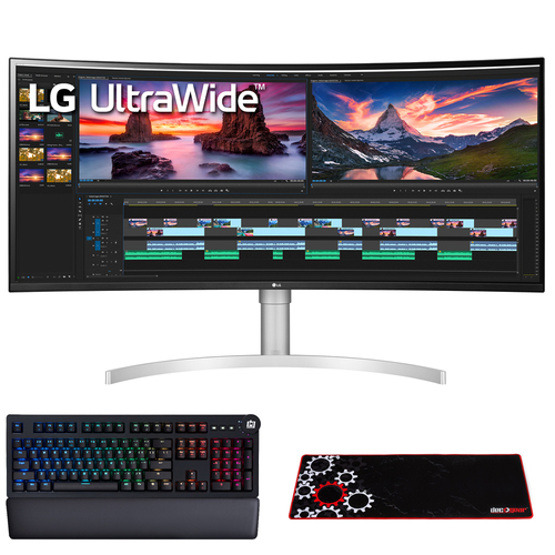 LG 38WN95C-W 38` UltraWide QHD+ IPS Curved Monitor, NVIDIA G-SYNC +Gaming Bundle