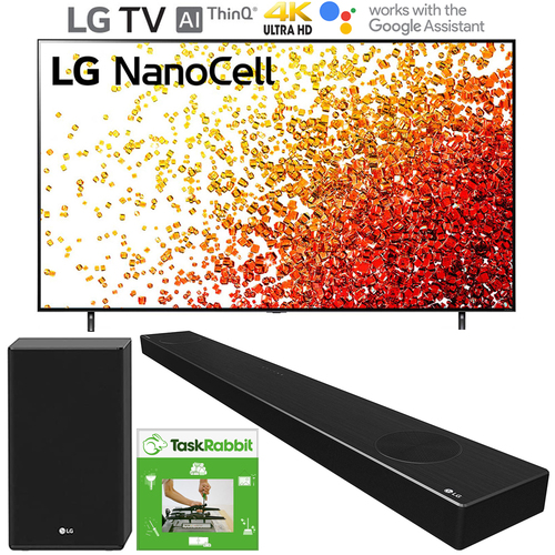 LG 75` 4K Smart UHD NanoCell TV w/ AI ThinQ 2021 + LG SP9YA Soundbar Bundle