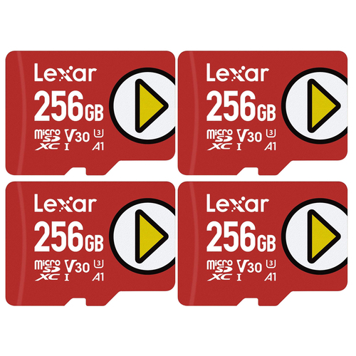 Lexar PLAY 256GB microSDXC UHS-I Memory Card, Up to 150MB/s Read 4 Pack