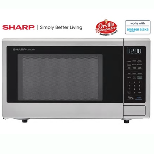 Sharp 1000W Smart Countertop Carousel Microwave Oven, Voice Control with Alexa
