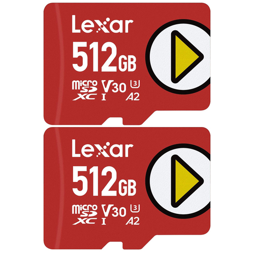 Lexar PLAY 512GB microSDXC UHS-I Memory Card, Up to 150MB/s Read 2 Pack