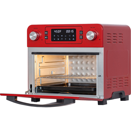 Deco Chef 24QT Stainless Steel Countertop Toaster Air Fryer Oven with Accessories (Red)