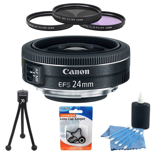 Canon EF-S 24mm f/2.8 STM Camera Lens Accessory Bundle