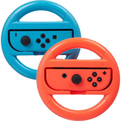 Deco Gear Steering Wheel for Nintendo Switch - Blue/Red (2 Pack) - Open Box