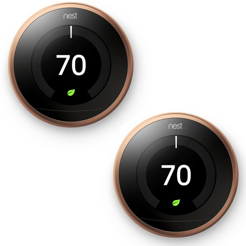 Google Nest Learning Thermostat 3rd Gen Copper 2 Pack (T3021US)