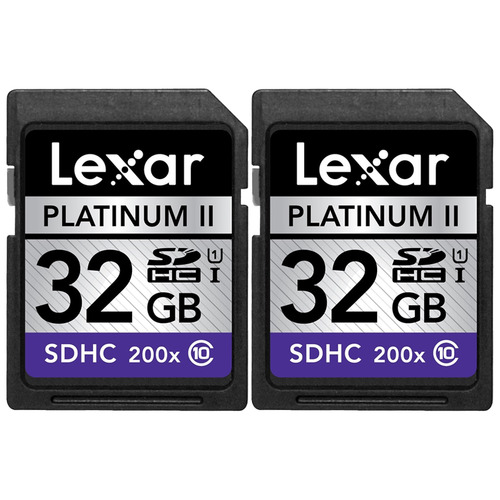 Lexar 32GB Platinum II SD/SDHC 200x Memory Card 2-Pack (LSD32GBSBNA200)