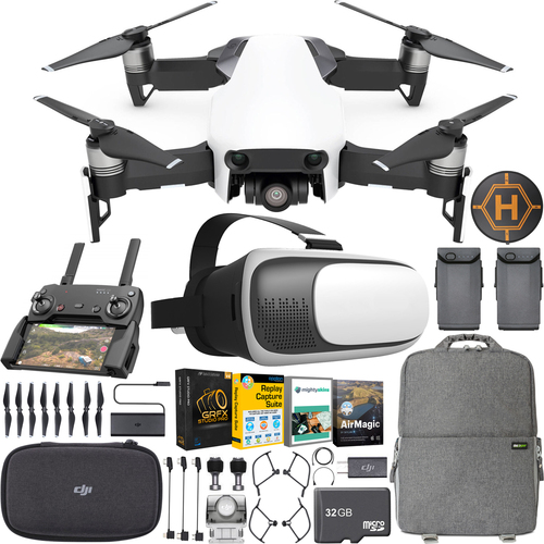 DJI Mavic Air Quadcopter Drone White Renewed + FPV Goggles Creator Bundle