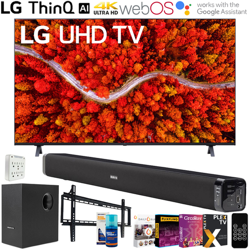 LG 55UP8000PUA 55 Inch 4K UHD Smart webOS TV 2021 with Deco Soundbar Bundle