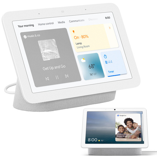 Google Nest Hub Smart Display w/ Google Assistant, Chalk (2nd Gen) - GA02308-US + Hub Max