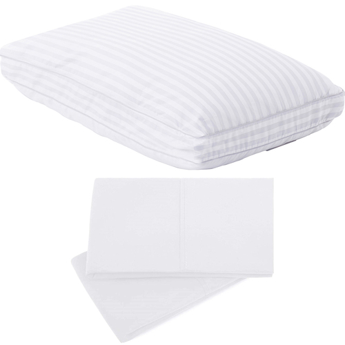 Malouf Convolution Memory Foam Pillow, Queen w/ Malouf Pillowcase Set of 2