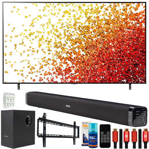 LG 65` Nanocell LED 4K UHD Smart webOS TV 2021 w/ Deco Gear Home Theater Bundle