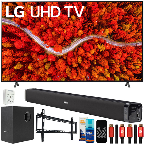 LG 86UP8770PUA 86` AI ThinQ 4K UHD Smart TV 2021 w/ Deco Gear Home Theater Bundle