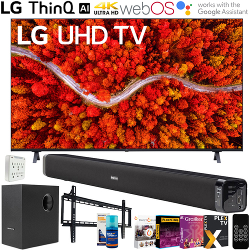 LG 65UP8000PUA 65 Inch 4K UHD Smart webOS TV (2021 Model) + Deco Soundbar Bundle