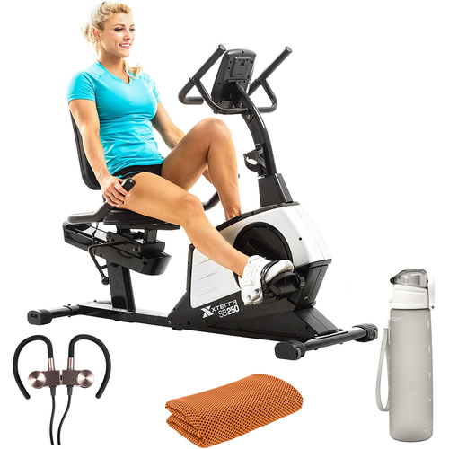 XTERRA Fitness SB250 Recumbent Exercise Bike with 5.5` LCD Display 125316 + Sports Bundle