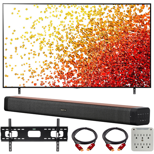 LG 65` Nanocell LED 4K UHD Smart webOS TV 2021 w/ Deco Home 60W Soundbar Bundle