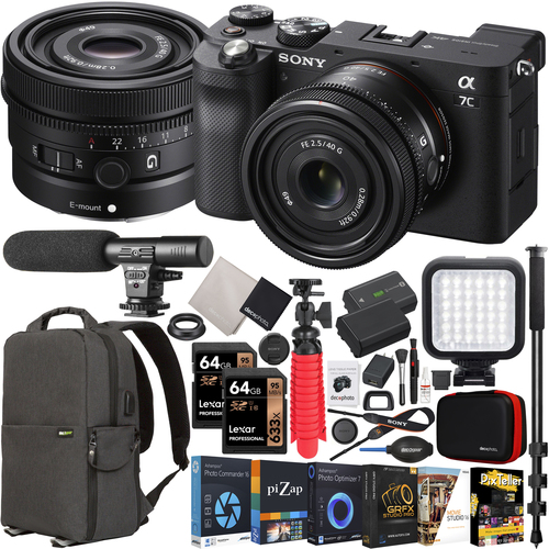 Sony a7C Mirrorless Full Frame Camera Body + FE 40mm F2.5 G Lens SEL40F25G Kit Bundle