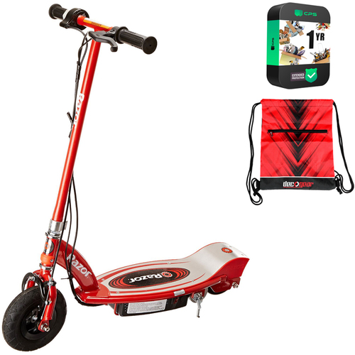 Razor E100 Electric Scooter - Red + Extended Warranty and Deco Bag