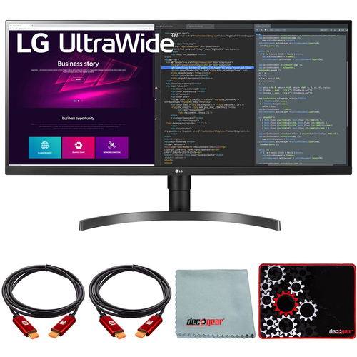 LG 34` UltraWide QHD 21:9 IPS HDR10 Monitor with FreeSync + Mouse Pad Bundle