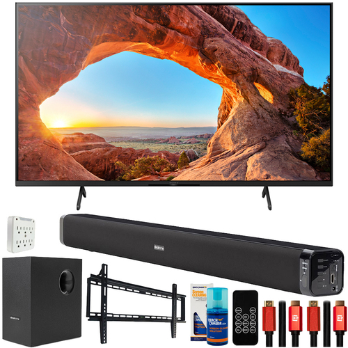 Sony 55` X85J 4K UHD LED Smart TV 2021 with Deco Gear Home Theater Bundle