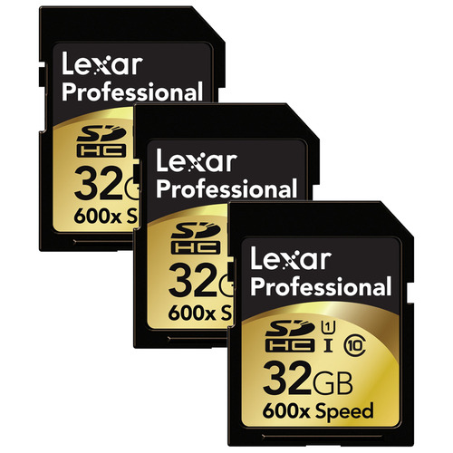 Lexar 32GB Professional 600x SDHC UHS-I Class 10 Memory Card 3-Pack