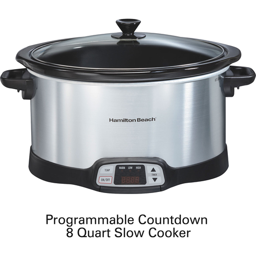 Hamilton Beach Programmable 8 Quart Slow Cooker with Three Temperature Settings - 33480