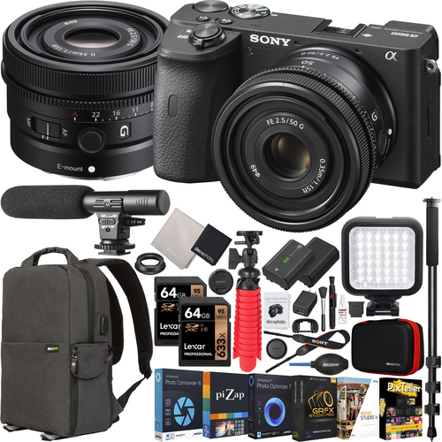 Sony a6600 Mirrorless 4K APS-C Camera Body + 50mm F2.5 G Lens SEL50F25G Kit Bundle