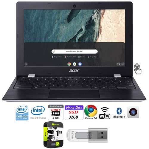 Acer x360 14` Intel Celeron N4000 4GB RAM Touch Chromebook + 64GB Warranty Pack