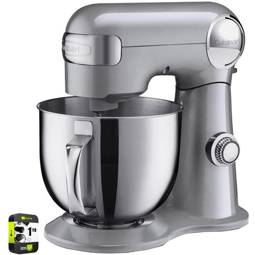 Cuisinart 5.5-Quart Stand Mixer SM-50 Brushed Chrome Silver Lining with Warranty