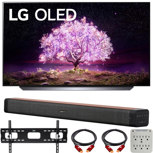 LG OLED48C1PUB 48 Inch 4K Smart OLED TV 2021 with Deco Home 60W Soundbar Bundle