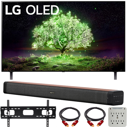 LG 77` A1 Series 4K HDR Smart TV w/AI ThinQ 2021 with Deco Home 60W Soundbar Bundle