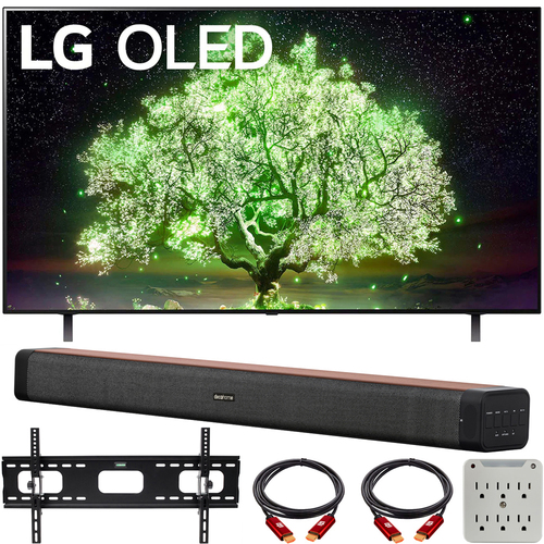LG 65` A1 Series 4K HDR Smart TV w/AI ThinQ 2021 with Deco Home 60W Soundbar Bundle